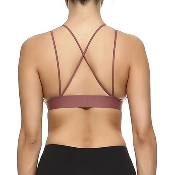 UNWORN peach Deep V neck seamless silky bra - Picture 2 of 6